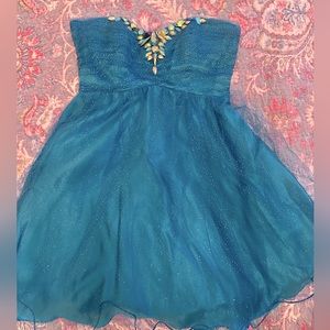 Aqua mini dress